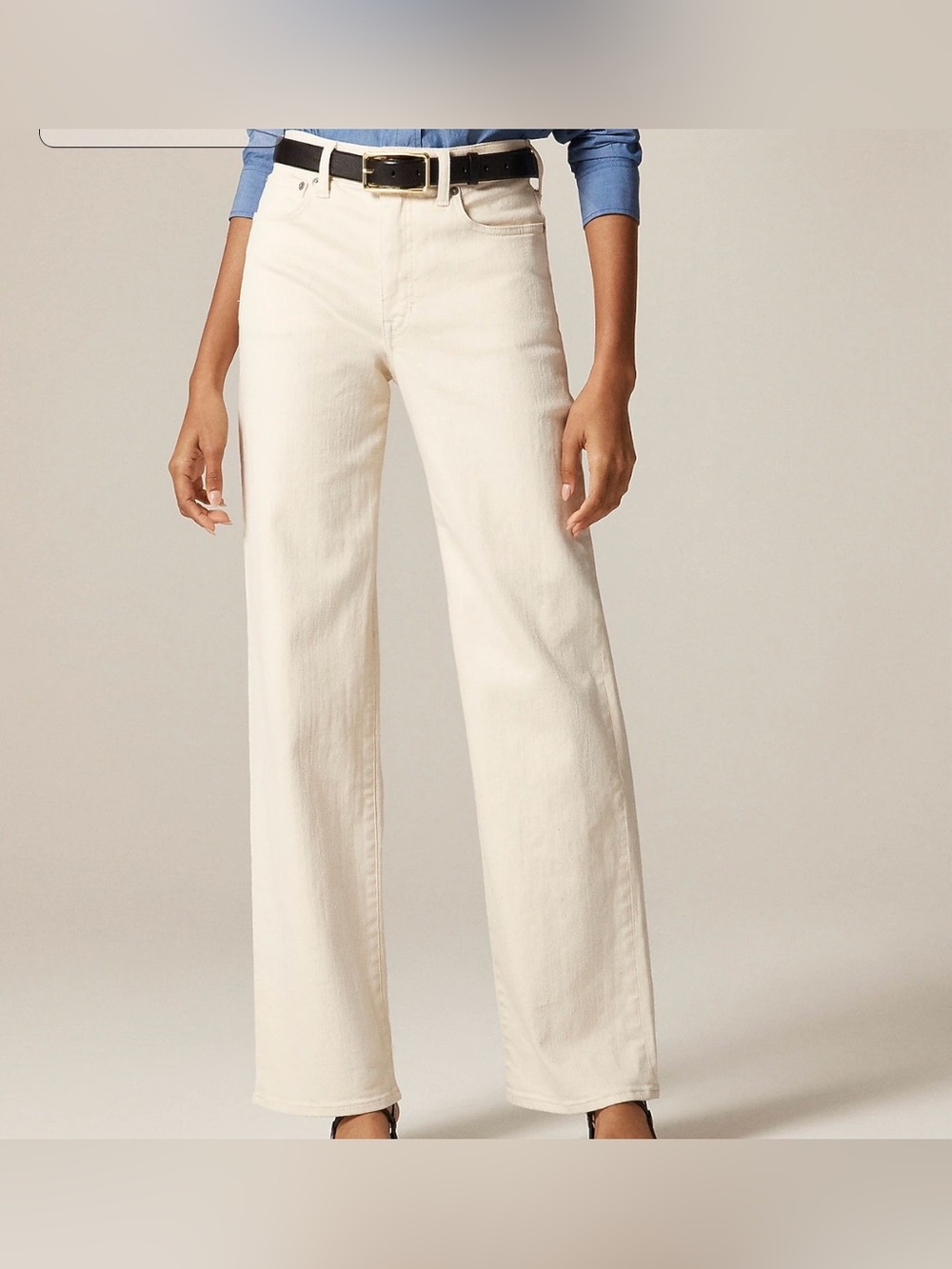 J. Crew size 29 Ecru Wash Slim Wide Leg Jeans